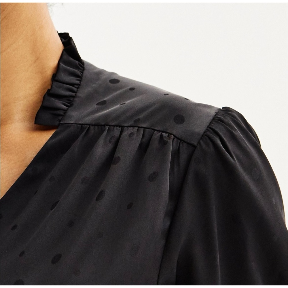 NWT Draper James Hi-Lo Midi Wrap Dress Black Size XL - Picture 3 of 5